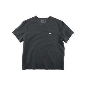 FIGS Technical Collection Scrub Top Black V-Neck Pocket Size Large L Medical